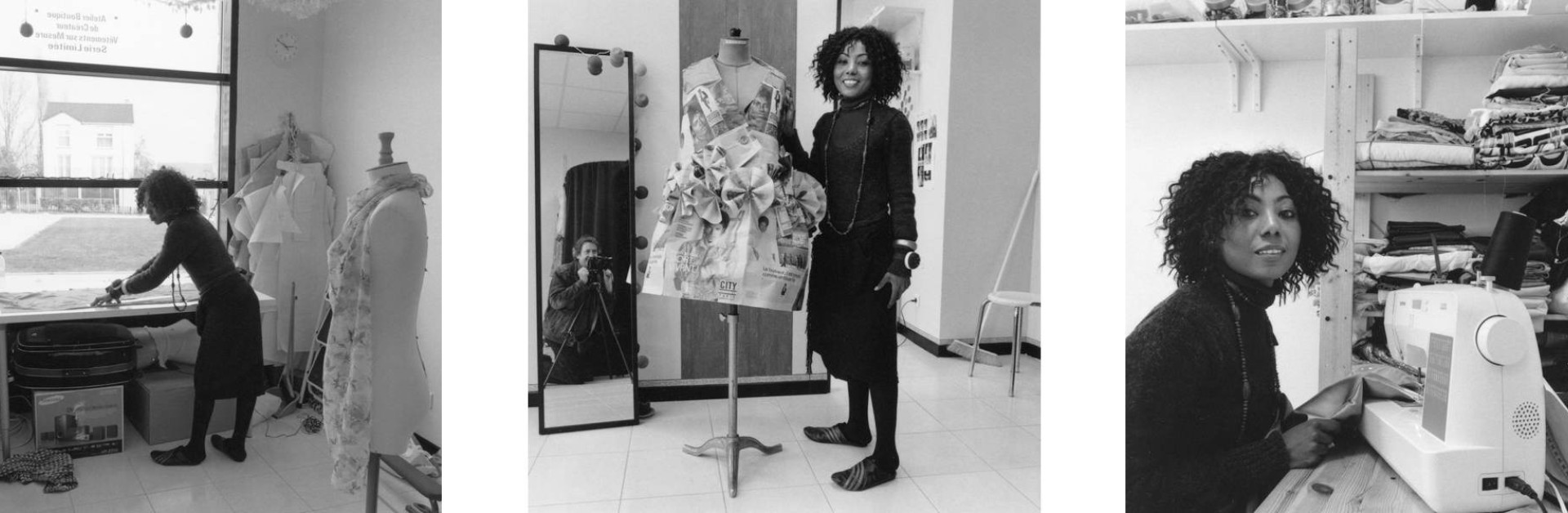 Couturière en train de travailler