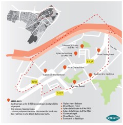 Plan d'implantation des abris bacs de collecte des biodéchets dans le centre-ville de Gentilly - Agrandir l'image, fenêtre modale