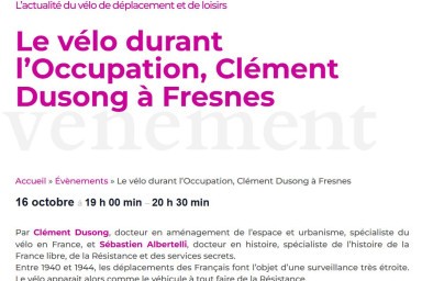 Vue de l'article sur le site internet "Isabelle & le vélo"