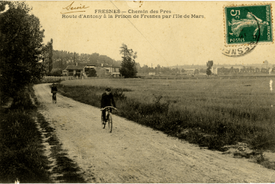 Deux cyclistes sur le chemin des prés à Fresnes - Agrandir l'image 5 sur 24, fenêtre modale