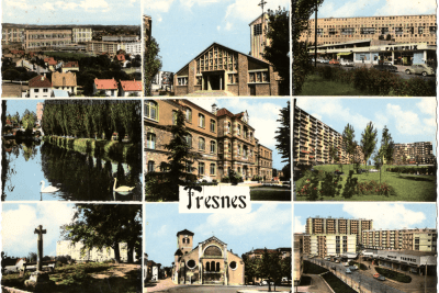 Neuf vues de Fresnes, dont la mairie, la Peupleraie et les deux églises - Agrandir l'image 2 sur 20, fenêtre modale